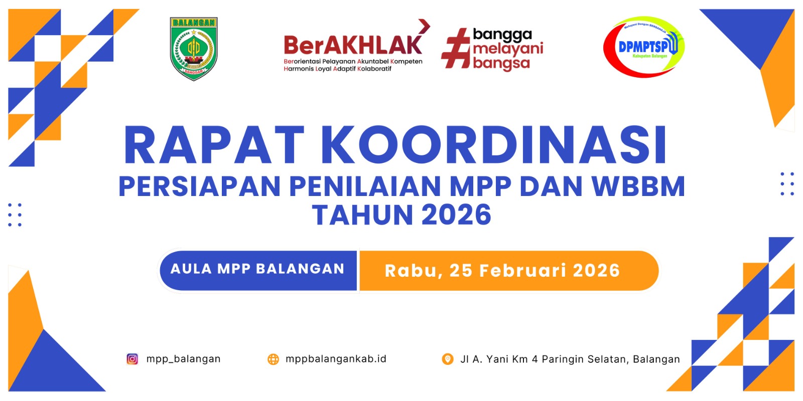 Rapat Koordinasi Persiapan Penilaian MPP dan WBBM Tahun 2026